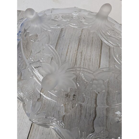 Vintage Mikasa Walther Crystal Centerpiece Bowl Bows Ribbons Roses Flowers - Picture 6 of 6